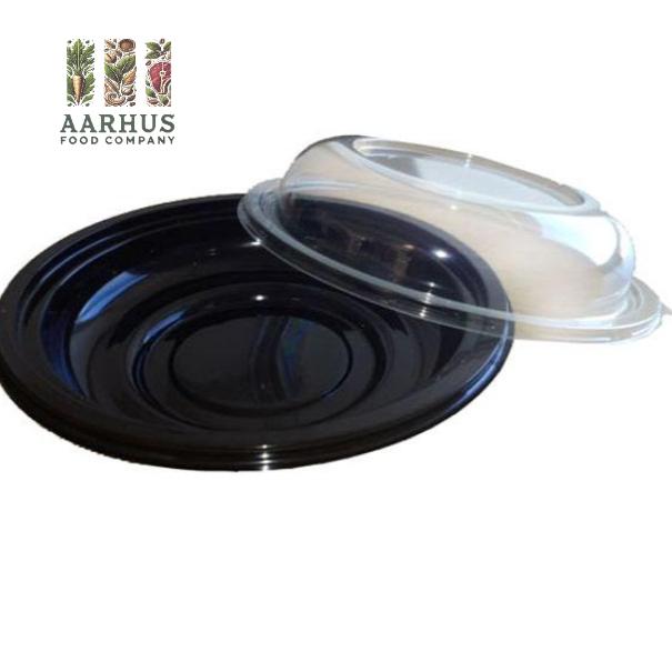 Salatskål Bowl 750 ml Ø225x44 mm inkl. låg APET 2x50STK  Sort