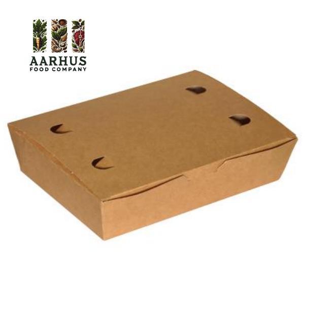 Pommes Frites bakke med låg nr 0 L12xB6.1xH3.7cm 4x100STK pap  brun/hvid