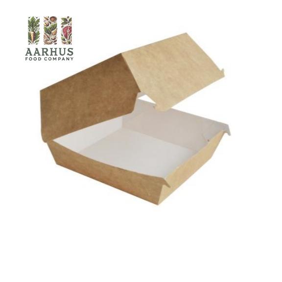 Burgerboks L12xB12xH8.4cm Pap brun/hvid 4x100STK